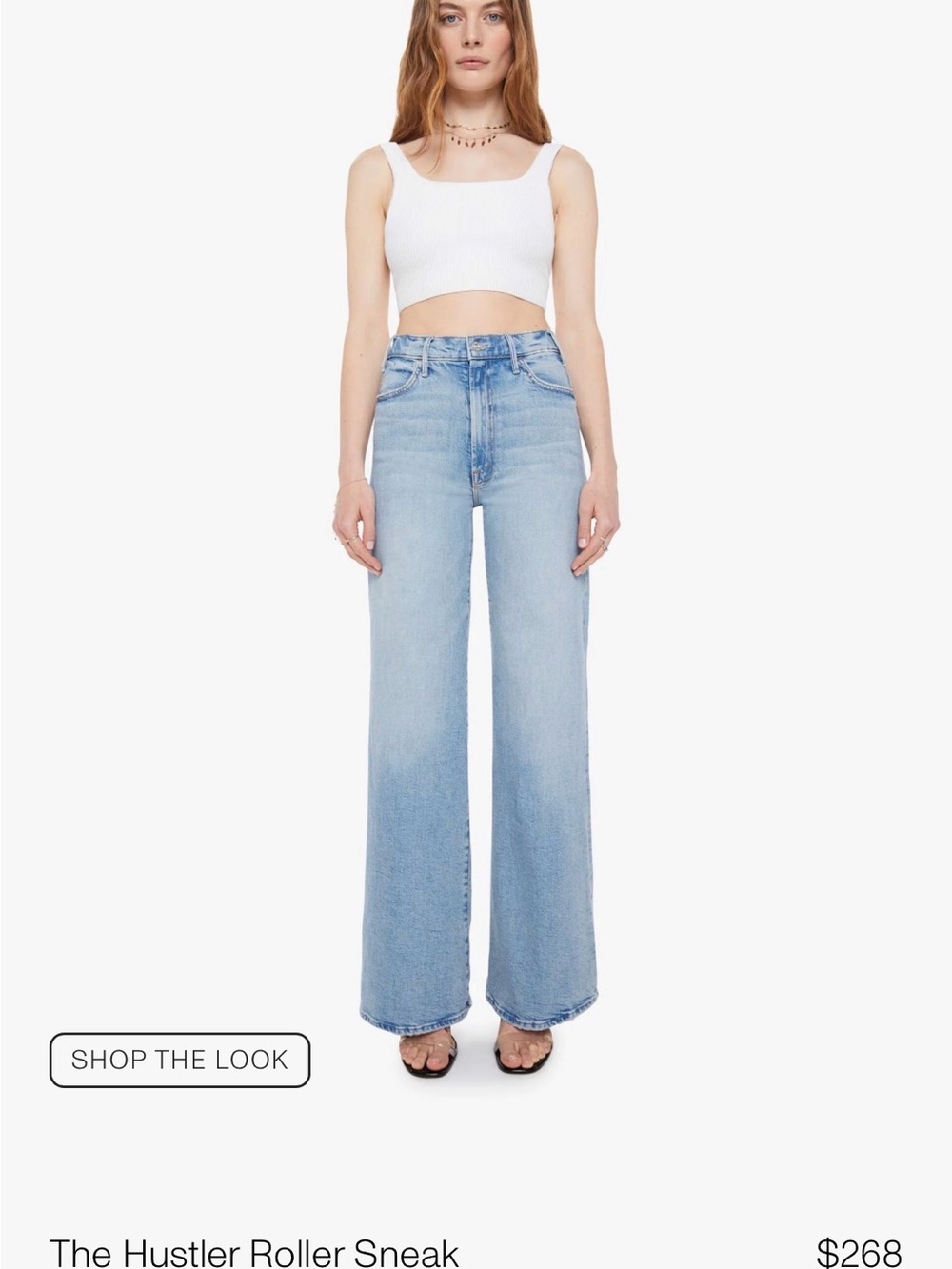 MOTHER Light Blue High-Rise Wide Leg Jeans